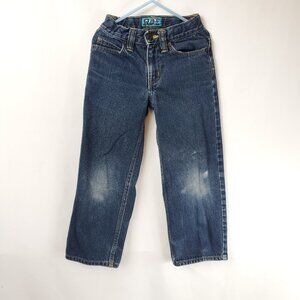 Old Navy Loose Ample Dark Blue Boys Jeans Sz 6 Slim Distressed Knees